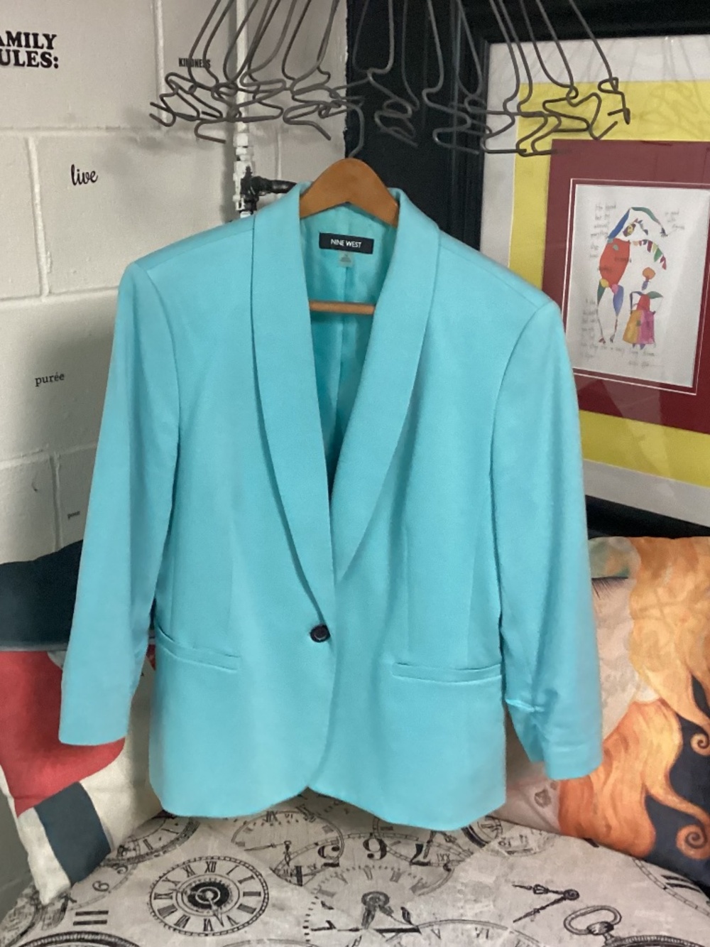 Nine West Classic Blazer size 14 TURQUOISE NEW  VINTAGE 💙💙💙